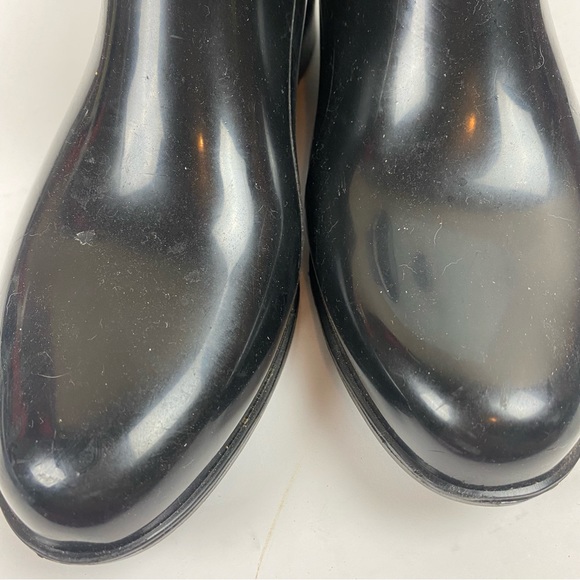 Ralph Lauren Black Red Tally Rubber Short Rain Boots Size 8 - Picture 5 of 14